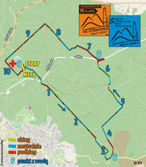 Przebieg trasy - Kurs na Chełmską 2021 i 5. Górski Półmaraton Pętli Tatrzańskiej (GPPT)